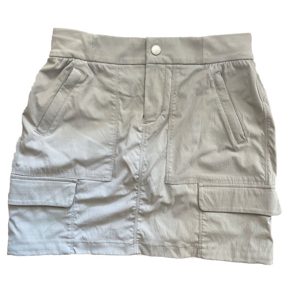 Athleta Trekkie Skort Stone Cargo Skirt Athletic Outdoor Travel Womens Sz 2